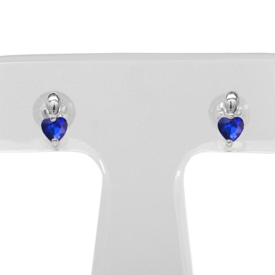 サファイア ピアス 誕生石 ハート ピアス カラーストーン Pt900 スタッド ピアス プラチナ 父の日