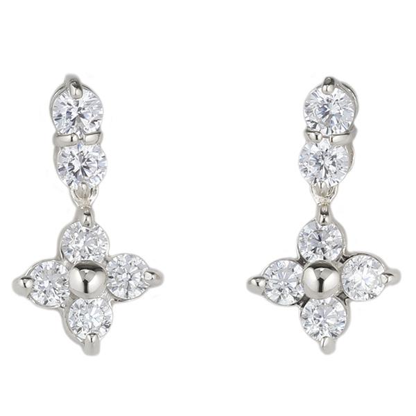 中古品 ピアス レディース ダイヤモンド プラチナ900 フラワー 花 揺れるプレゼント 誕生日 【GMS1041271531】(36608円)