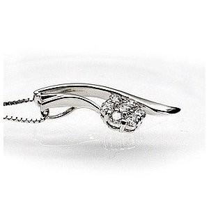 ネックレス レディース ダイヤモンド ペンダント フラワー k18ホワイトゴールド 花 誕生日 プレゼント ギフト 父の日の画像