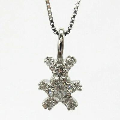 ネックレス レディース くまペンダント ダイヤ 0.25ct k18ホワイトゴールド 天然ダイヤモンド ベアー 誕生日 プレゼント 父の日の画像
