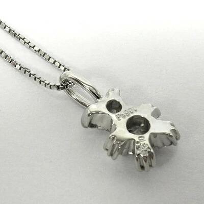 ネックレス レディース くまペンダント ダイヤ 0.25ct k18ホワイトゴールド 天然ダイヤモンド ベアー 誕生日 プレゼント 父の日の画像