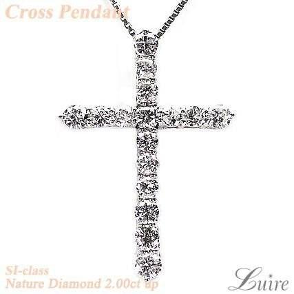 ネックレス クロス ペンダント ダイヤ プラチナ９００ 天然ダイヤモンド 十字架 ネックレス