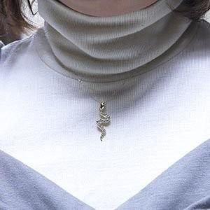 ネックレス ヘビペンダント ダイヤモンド スネーク k18ゴールド 縁起物・金運アップ 蛇ネックレス 父の日の画像