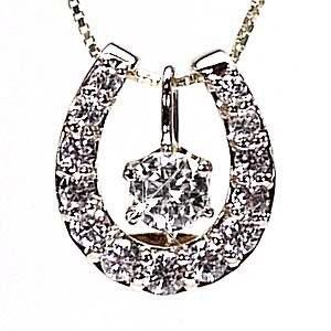 馬蹄ネックレス 18金 ダイヤモンド ホースシュー k18 18k イエロー