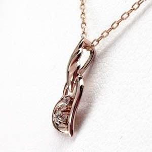 ネックレス レディースハート ペンダント k10ピンクゴールド 天然ダイヤモンド 誕生日 プレゼント ギフト 父の日の画像