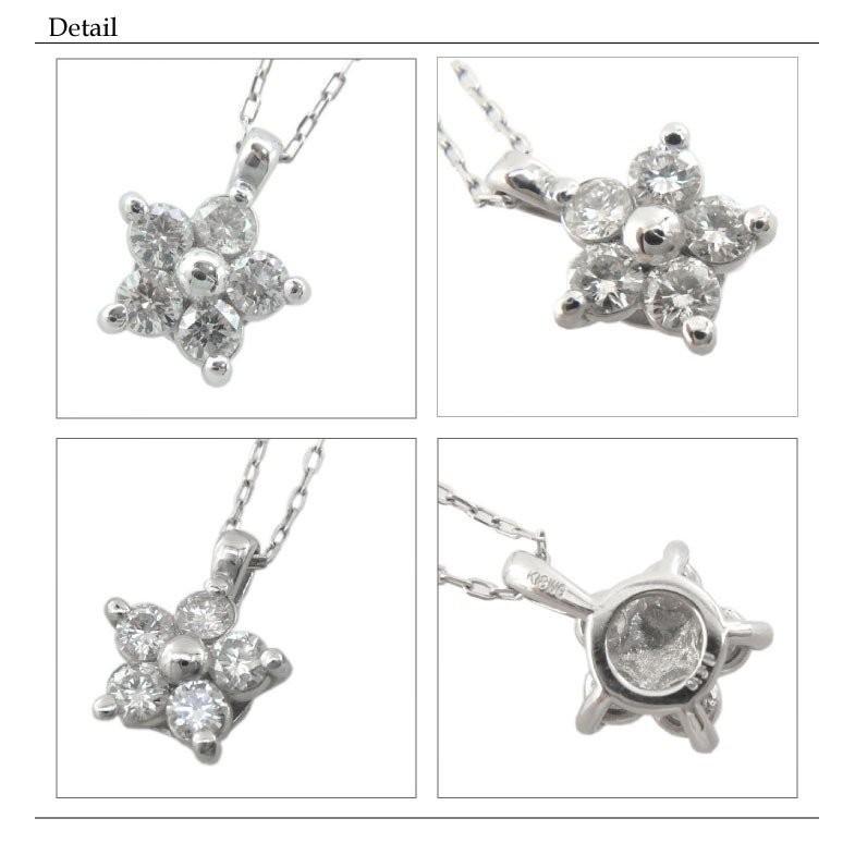 ネックレス レディース k18 18金 フラワー ペンダント ダイヤ ネックレス k18ゴールド ダイヤモンド 誕生日 プレゼント ギフト 父の日の画像