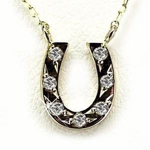 ネックレス レディース 馬蹄ペンダント ダイヤモンド ホースシュー k18ゴールド 誕生日 プレゼント ギフト 父の日の画像