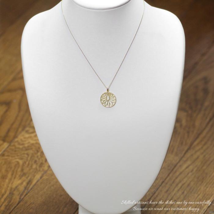 ネックレス レディース k18 18金 18k ゴールド 透かし エスニック ミル 誕生日 プレゼント 父の日の画像