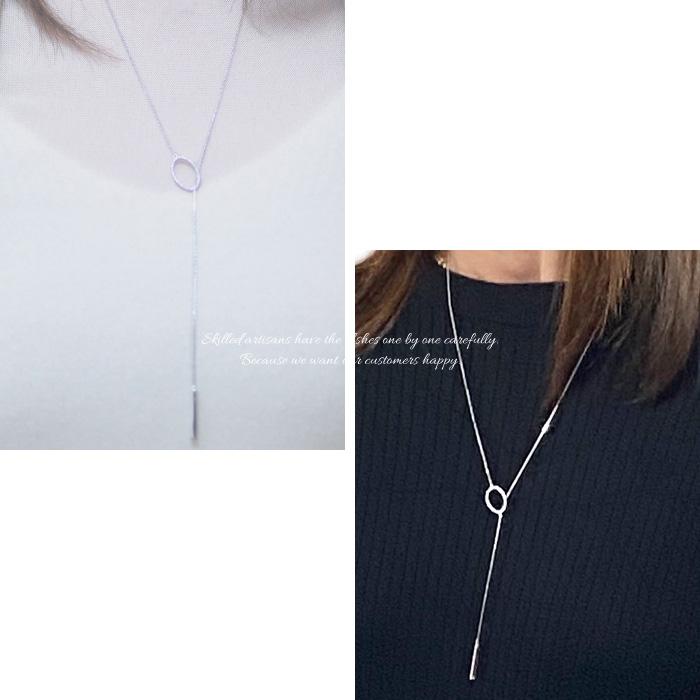 Y字 ネックレス 10k ラリエット ダイヤモンド レディース ペンダント