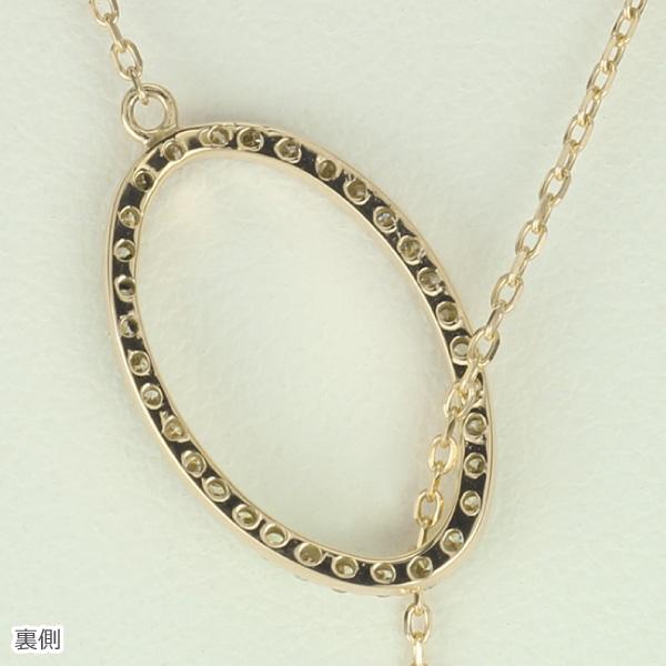 Y字 ネックレス 18k ラリエット ダイヤモンド レディース