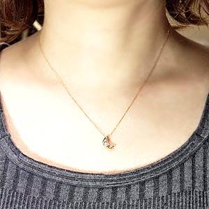 ダイヤモンドネックレス 10k 10金 k10 ムーン 月 誕生日 プレゼント ギフト 父の日の画像
