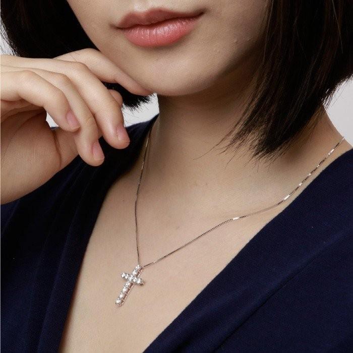ネックレス レディース クロス ダイヤモンド ペンダント ダイヤ 1.50ct 18金 十字架 k18 誕生日 プレゼント ギフト 父の日 |  | 01
