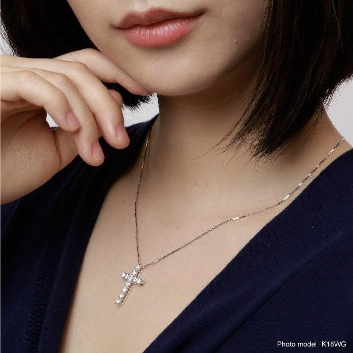 ペア ネックレスクロス ダイヤモンド ペンダント ダイヤ 1.50ct 18金 