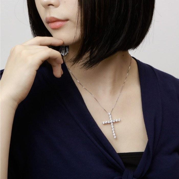 ネックレス レディース 大粒 クロス ダイヤモンド ペンダント Pt900 プラチナ ユニセックス 十字架 誕生日 プレゼント ギフト 父の日 |  | 01