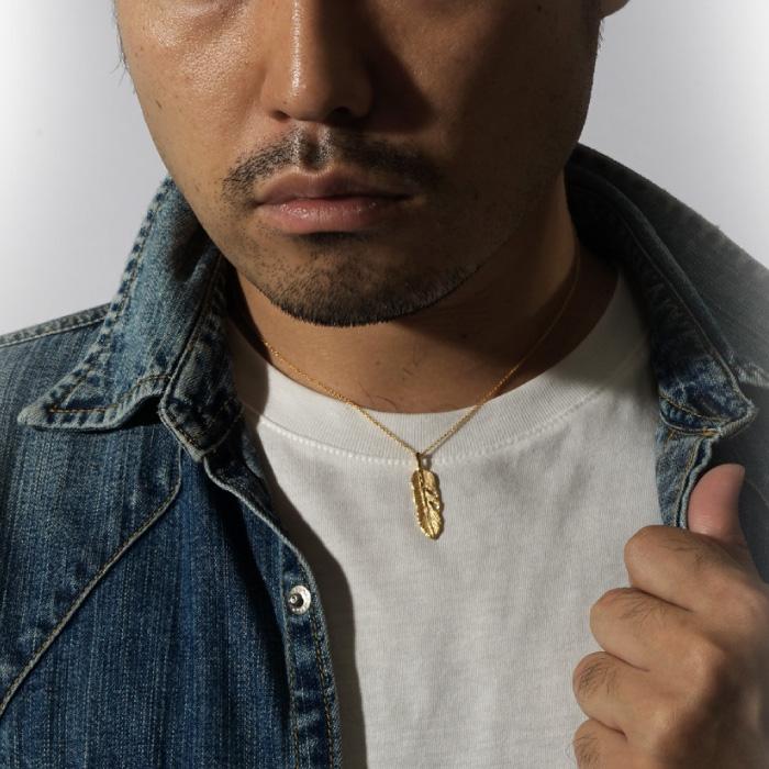 ネックレス レディース メンズ 18金 フェザー 地金 羽 k18 ゴールド ペンダント 誕生日 プレゼント ギフト 父の日の画像