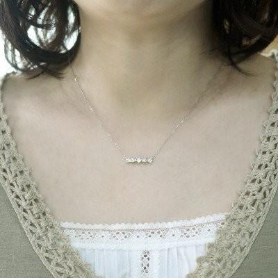 ネックレス レディース W・リボン ダイヤモンド ペンダント 0.20ct プラチナ900 誕生日 プレゼント ギフト 父の日の画像