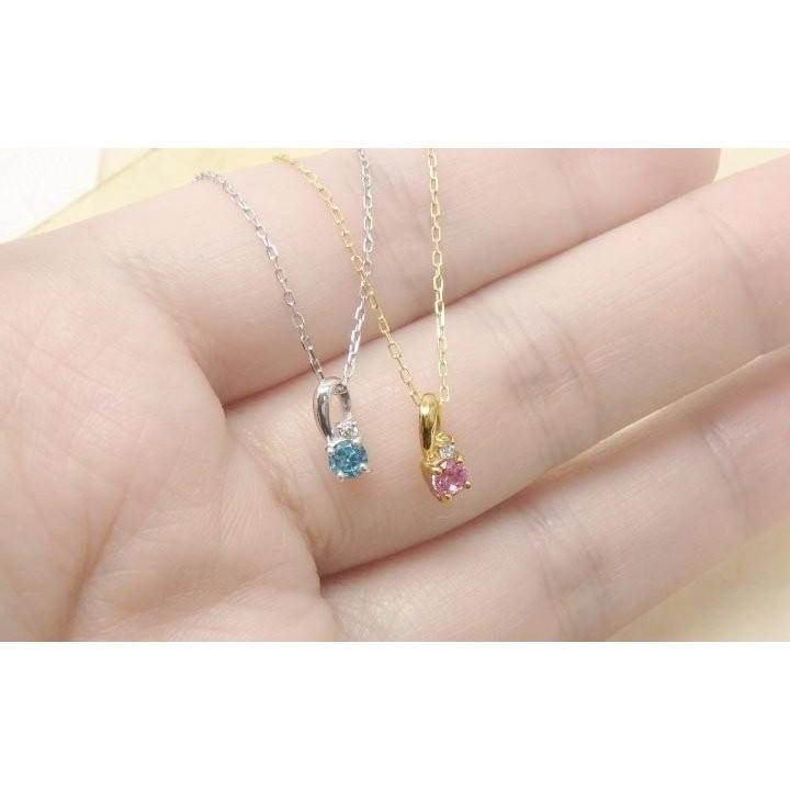 ネックレス K10 ゴールド 一粒石 カラーストーン ペンダント 誕生石 ネックレス ギフト 彼女 誕生日 プレゼント 父の日の画像
