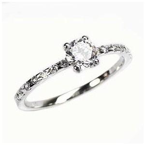 リング 婚約指輪 ダイヤモンド0.30ct k18ホワイトゴールド エンゲージ 父の日の画像