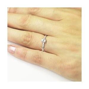 リング 婚約指輪 ダイヤモンド0.30ct k18ホワイトゴールド エンゲージ 父の日の画像