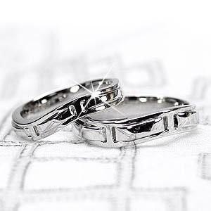 ペアリング 結婚指輪 k10ホワイトゴールド 10金 マリッジ 父の日の画像