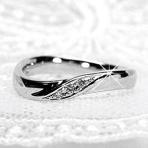 リング マリッジ 結婚 ダイヤモンド k18ホワイトゴールド 18金 指輪 父の日の画像