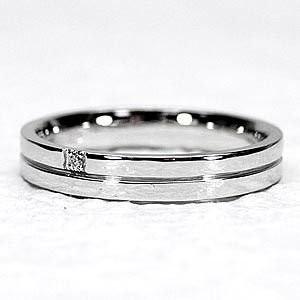 リング メンズ マリッジ 天然ダイヤモンド Pt900 プラチナ 結婚指輪 父の日の画像