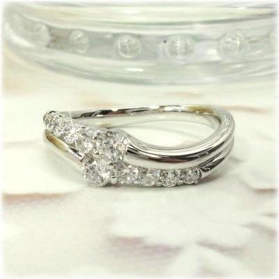 ダイヤリング 指輪 レディース プラチナ900 ダイヤモンド 0.50ct Pt900 プラチナ 父の日の画像