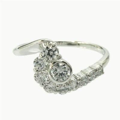 リング 指輪 レディース ダイヤモンド10 ダイヤ プラチナ 0.50ct 結婚記念 父の日の画像