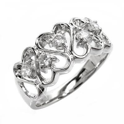 リング 指輪 レディース ハート プラチナ900 ダイヤモンド 0.25ct 結婚 プレゼント 誕生日 鑑別書 父の日の画像