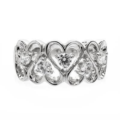 リング 指輪 レディース ハート プラチナ900 ダイヤモンド 0.25ct 結婚 プレゼント 誕生日 鑑別書 父の日の画像