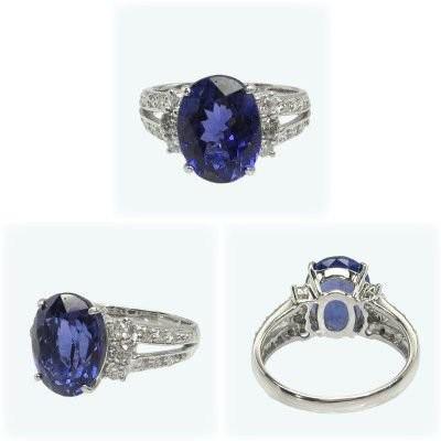 k18 タンザナイト ダイヤモンド リング 鑑別書あり タンザナイト/ダイヤモンド K18リング(スクエア/12月誕生石