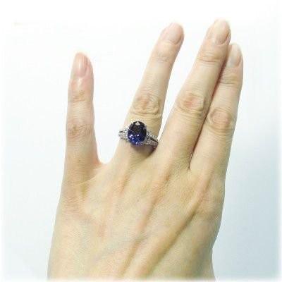 k18 タンザナイト ダイヤモンド リング 鑑別書あり 18K タンザナイト リング 大粒 4ct ダイヤモンド 鑑別書 k18