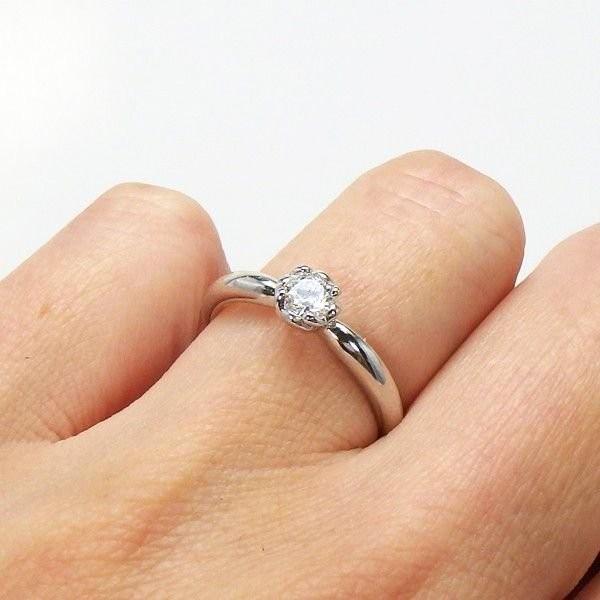 リング 婚約指輪 プラチナ900 一粒石 ダイヤ エンゲージ 0.25ct SI-クラス Pt900 エンゲージ 父の日の画像