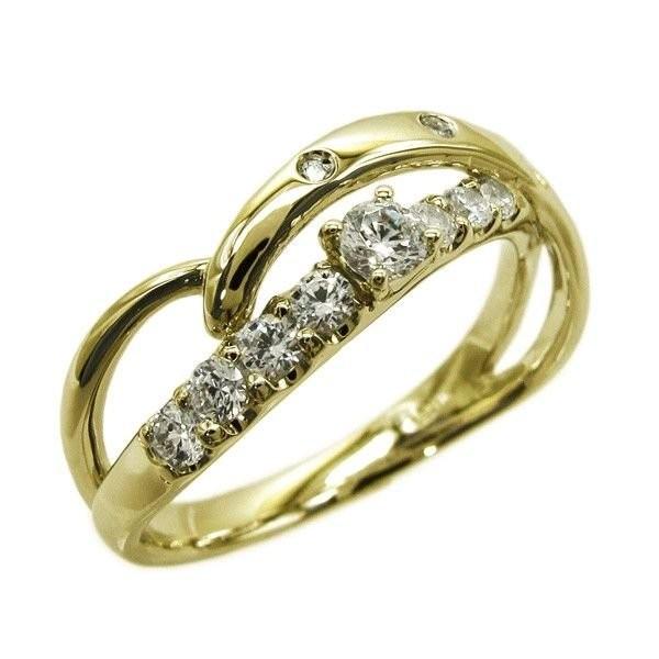 リング ダイヤ トリロジー 天然ダイヤモンド k18ゴールド 結婚指輪 マリッジ 父の日の画像