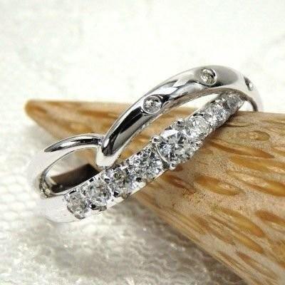 リング ダイヤ トリロジー 天然ダイヤモンド k18ゴールド 結婚指輪 マリッジ 父の日の画像