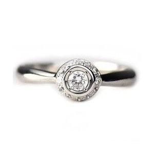 リング 婚約指輪 一粒石 天然ダイヤモンド 0.22ct Pt900 プラチナ 父の日の画像