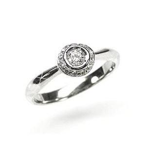 リング 婚約指輪 一粒石 天然ダイヤモンド 0.22ct k18WG ホワイトゴールド 父の日の画像