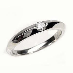 リング 一粒石 ダイヤ 0.10ct k18WG ホワイトゴールド 天然ダイヤモンド 指輪 父の日の画像