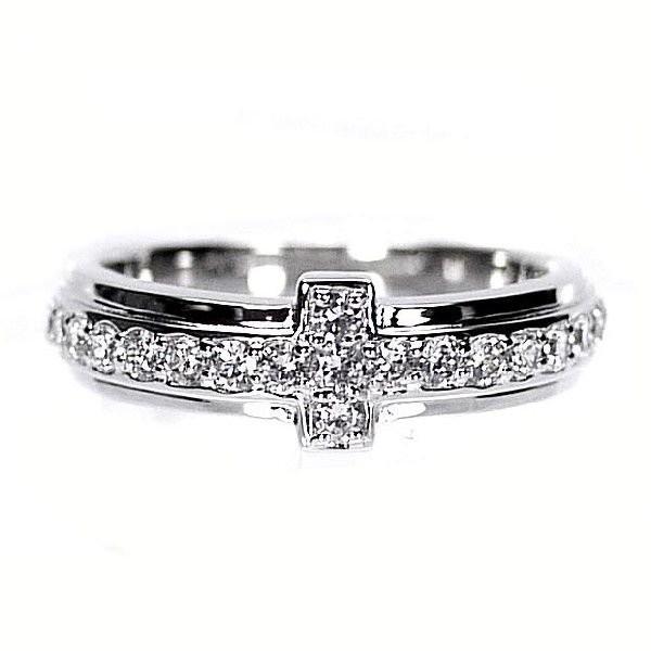 リング クロス ダイヤモンド Pt900 プラチナ 十字架 結婚指輪 父の日の画像