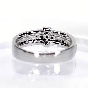 リング メンズ クロス シンプル ブラックダイヤモンド Pt900プラチナ 結婚指輪 父の日の画像