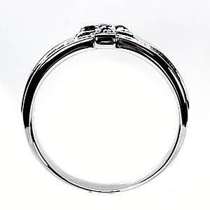 リング メンズ クロス シンプル ブラックダイヤモンド Pt900プラチナ 結婚指輪 父の日の画像