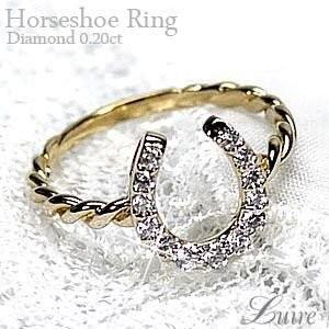 K18天然ダイヤモンド馬蹄リング新品 K18天然ダイヤモンド馬蹄リング新品