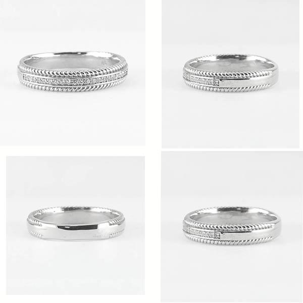 ペアリング アンティーク調 地金 結婚指輪 プラチナ900 マリッジ 記念