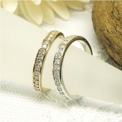 リング k18 ハーフエタニティ SIクラス ダイヤモンド 0.25ct 結婚 18金 指輪 父の日の画像