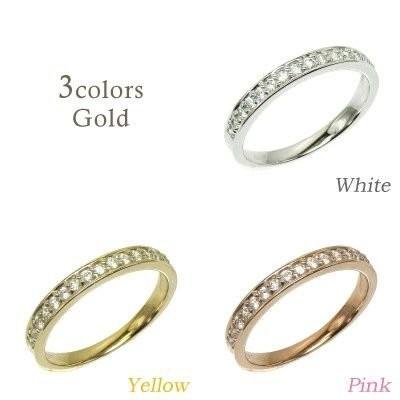 リング k18 ハーフエタニティ SIクラス ダイヤモンド 0.25ct 結婚 18金 指輪 父の日の画像