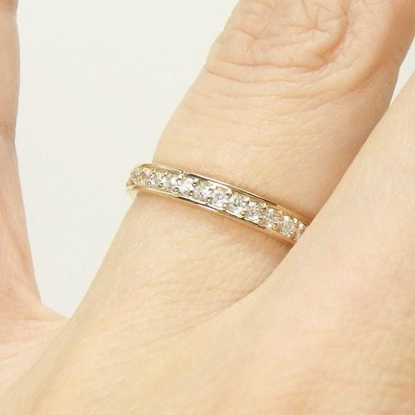 リング k18 ハーフエタニティ SIクラス ダイヤモンド 0.25ct 結婚 18金 指輪 父の日の画像