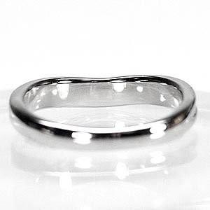リング レディース 地金 シンプル 結婚 マリッジ k18ホワイトゴールド V字 指輪 父の日の画像