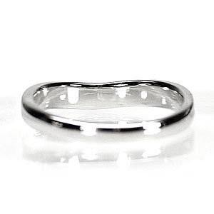 リング メンズ シンプル 結婚 マリッジ k18ホワイトゴールド V字 指輪 父の日の画像