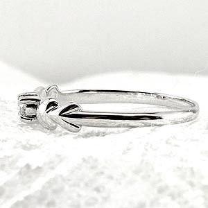 ハートリング 一粒石 ダイヤモンド K10ホワイトゴールド 10金 指輪 父の日の画像
