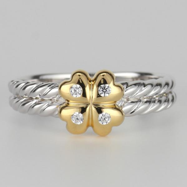 ダイヤ リング k18 指輪 ダイヤモンド プラチナ コンビカラー 18k 18金